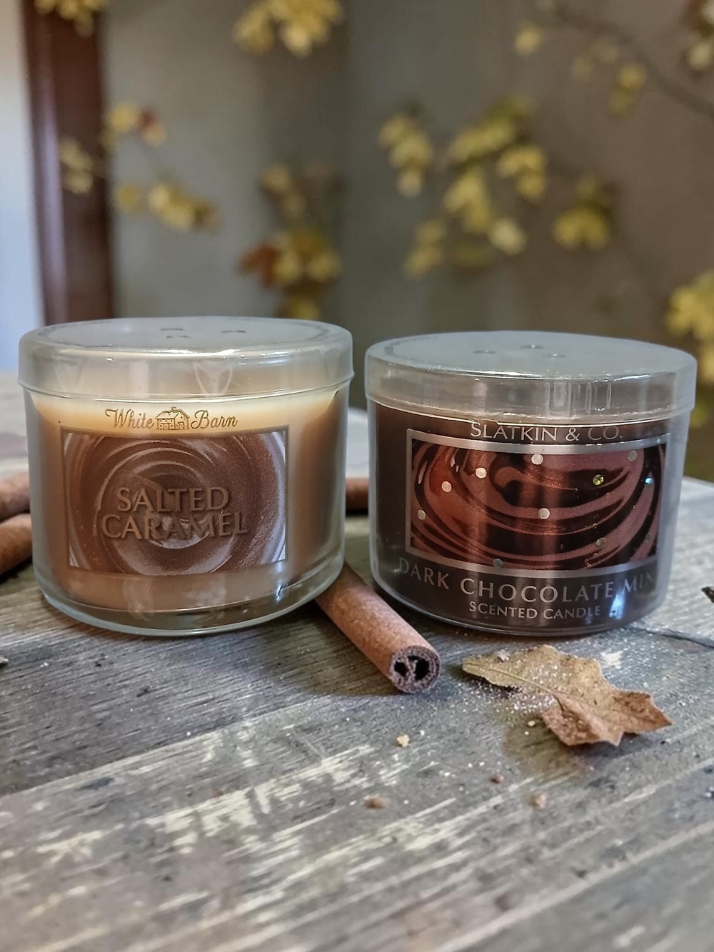 White Barn Salted Caramel & Dark Chocolate Mini Candle Duo - Brown